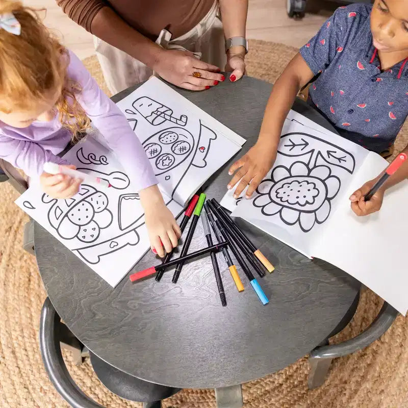 ECR4Kids Bentwood Table and Curved Back Chair Set, Kids Furniture, 5-Piece