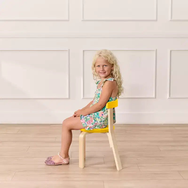 ECR4Kids Bentwood Table and Curved Back Chair Set, Kids Furniture, 5-Piece