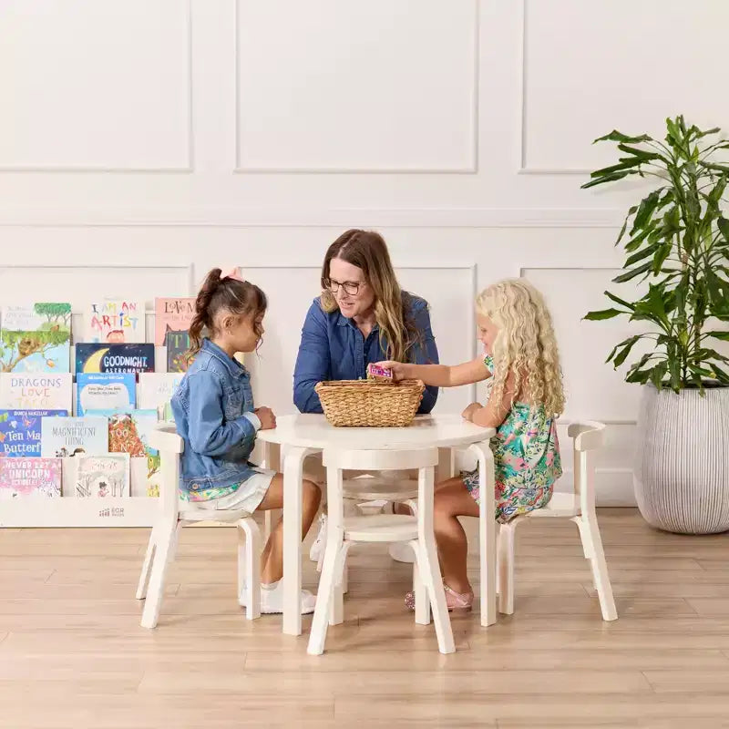 ECR4Kids Bentwood Table and Curved Back Chair Set, Kids Furniture, 5-Piece