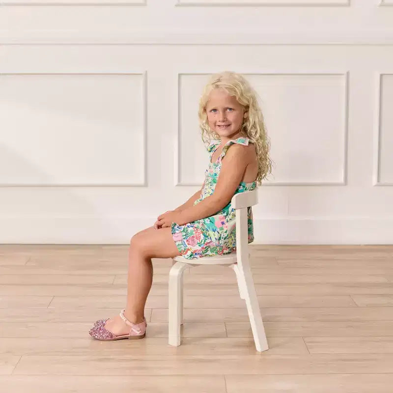 ECR4Kids Bentwood Table and Curved Back Chair Set, Kids Furniture, 5-Piece