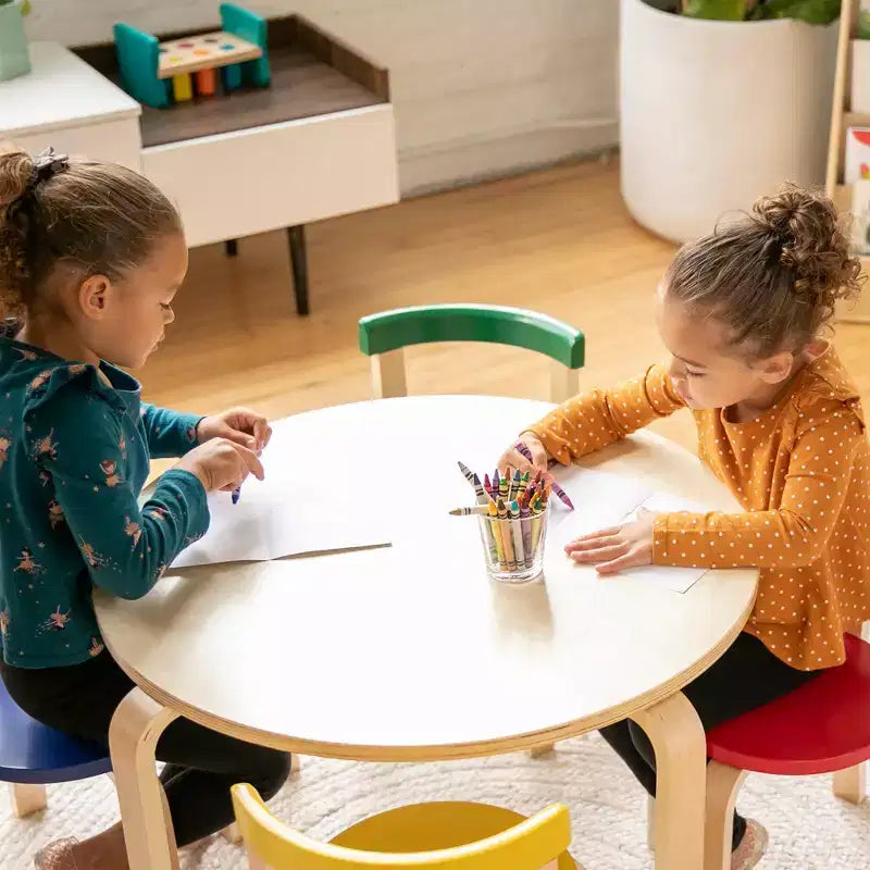 ECR4Kids Bentwood Table and Curved Back Chair Set, Kids Furniture, 5-Piece