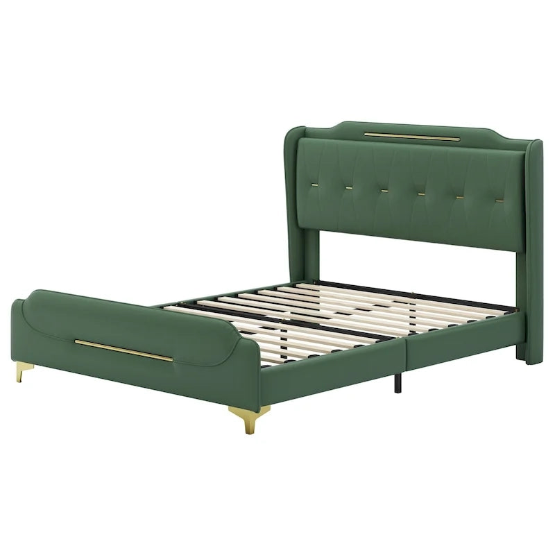Uphou Modern Upholstered PU Leather Bed by Christopher Knight Home