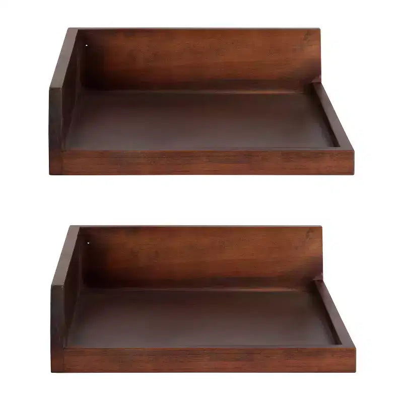 4.5 x 2.2 2pk Levie Floating Corner Wooden Wall Shelf Set - Kate & Laurel All Things Decor