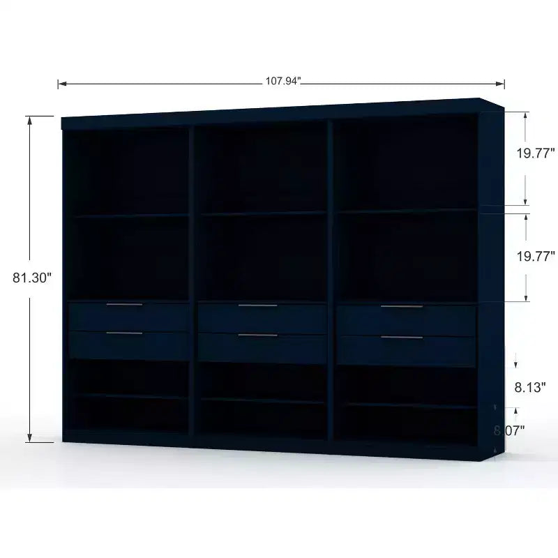 Set of 3 Mulberry 2.0 Wardrobe Closet - Manhattan Comfort