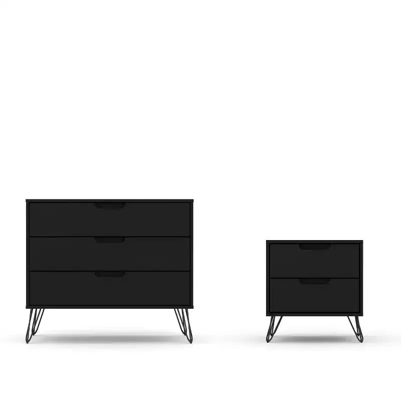 Rockefeller Dresser and Nightstand Set - Manhattan Comfort