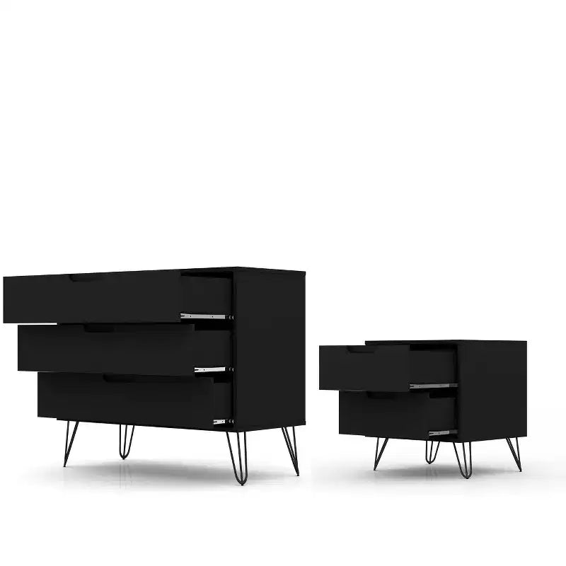 Rockefeller Dresser and Nightstand Set - Manhattan Comfort