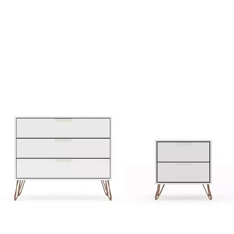Rockefeller Dresser and Nightstand Set - Manhattan Comfort