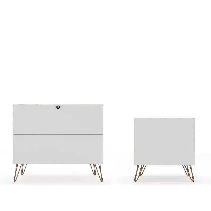 Rockefeller Dresser and Nightstand Set - Manhattan Comfort