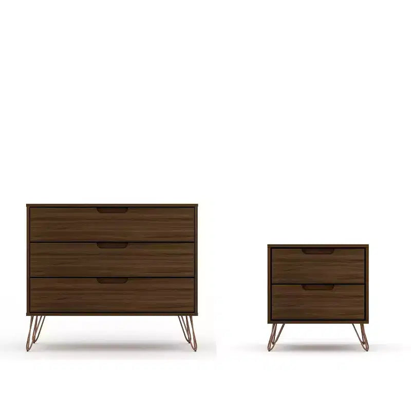 Rockefeller Dresser and Nightstand Set - Manhattan Comfort