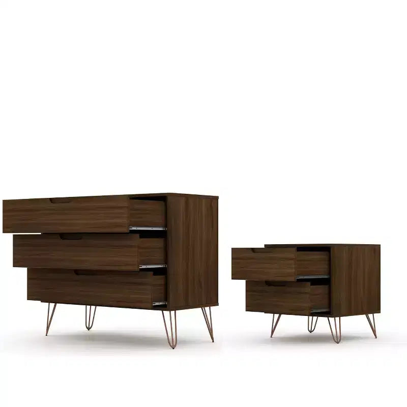 Rockefeller Dresser and Nightstand Set - Manhattan Comfort