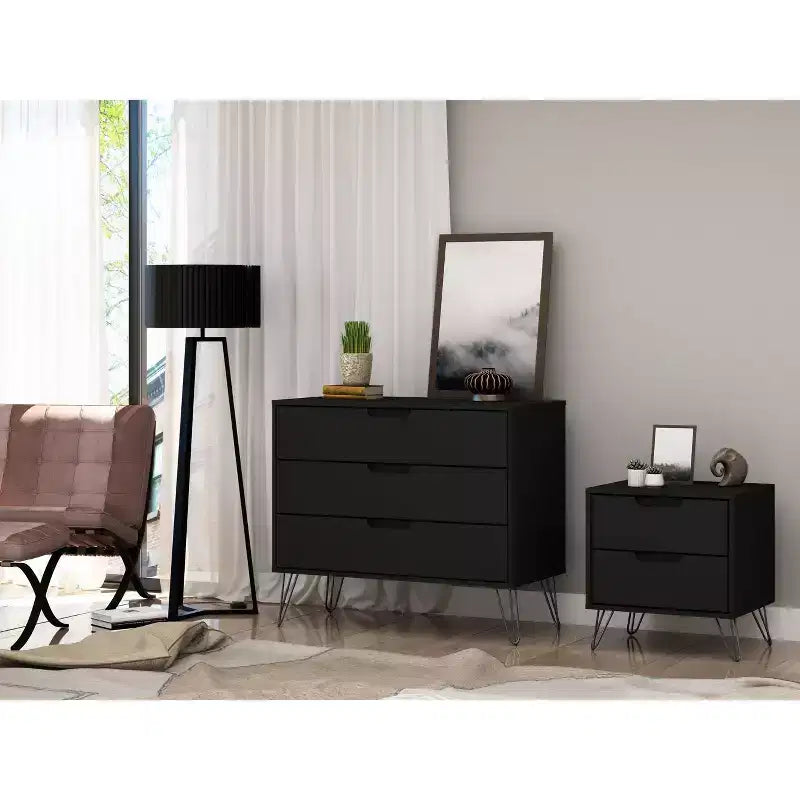 Rockefeller Dresser and Nightstand Set - Manhattan Comfort