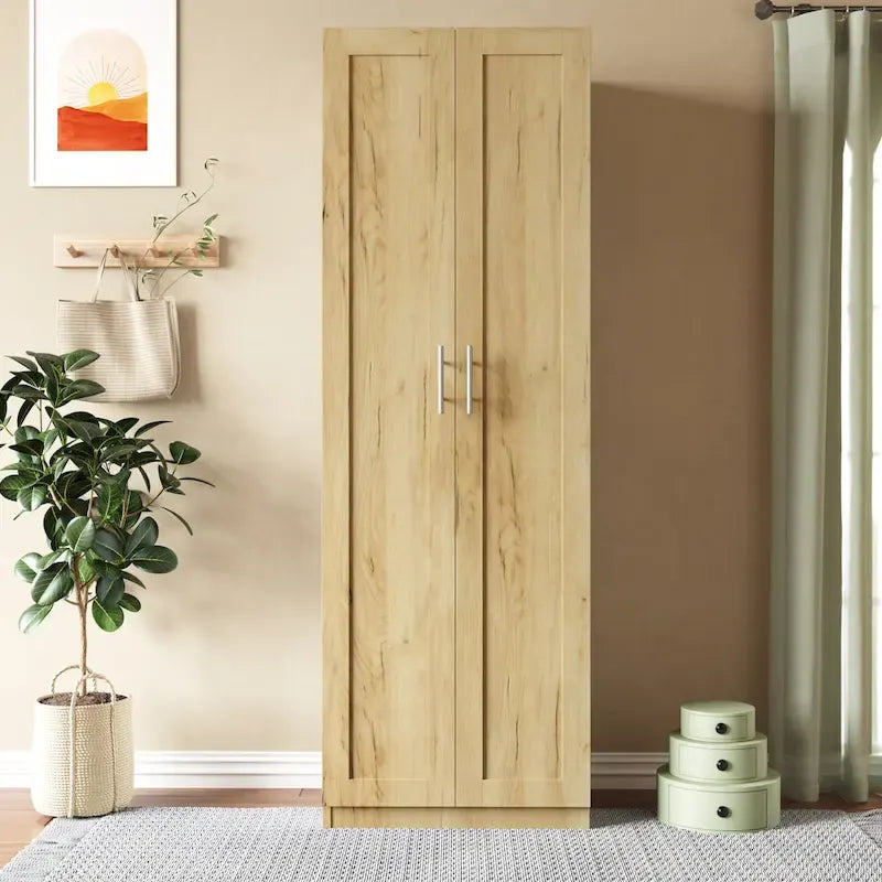 High Wardrobe/Armoires with 3 Shelves