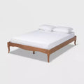 Marieke Wood Bed Frame Ash Walnut - Baxton Studio