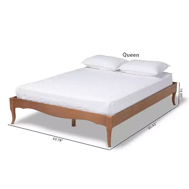 Marieke Wood Bed Frame Ash Walnut - Baxton Studio