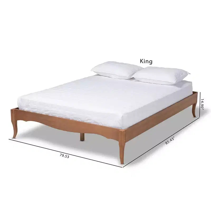 Marieke Wood Bed Frame Ash Walnut - Baxton Studio