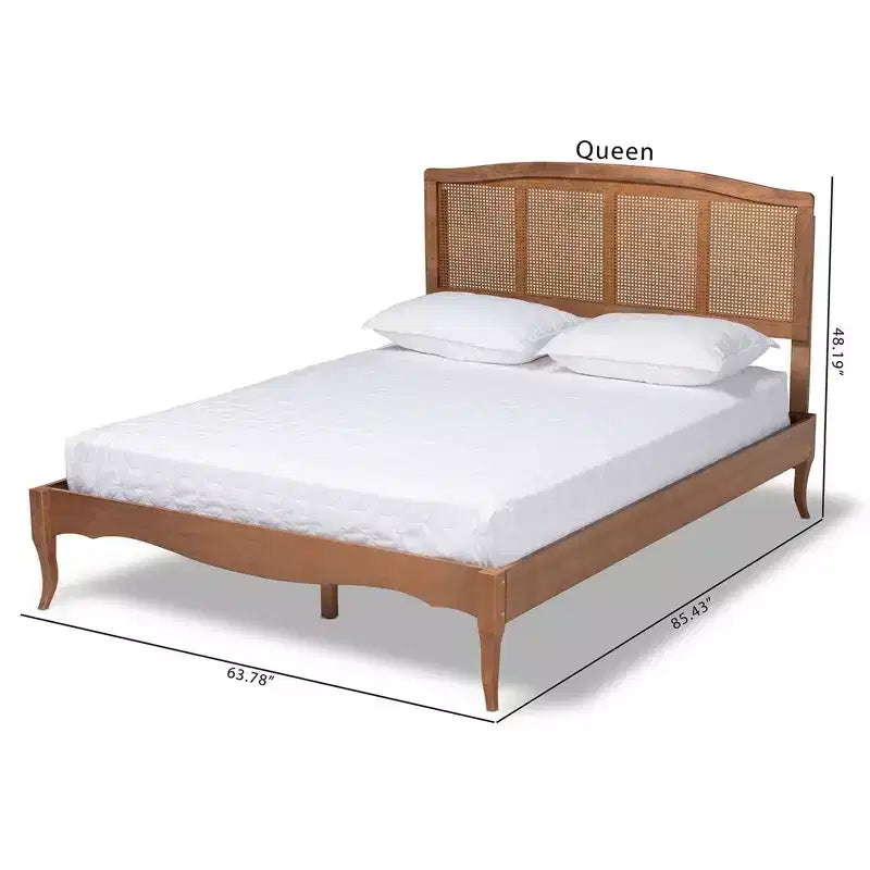 Lit plateforme Marieke en frêne et noyer - Baxton Studio