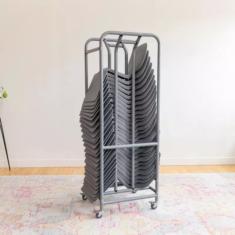 ECR4Kids The Surf Mobile Storage Rack, Stores 30 Lap Desks, Classroom Organization, Silver