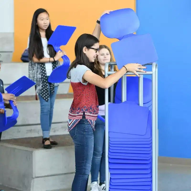 ECR4Kids The Surf Mobile Storage Rack, Stores 30 Lap Desks, Classroom Organization, Silver