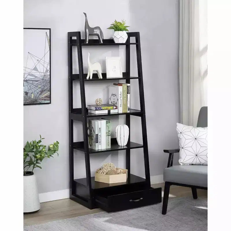 24/7 Shop At Home Juncus 5 Tiered Ladder Bookcase