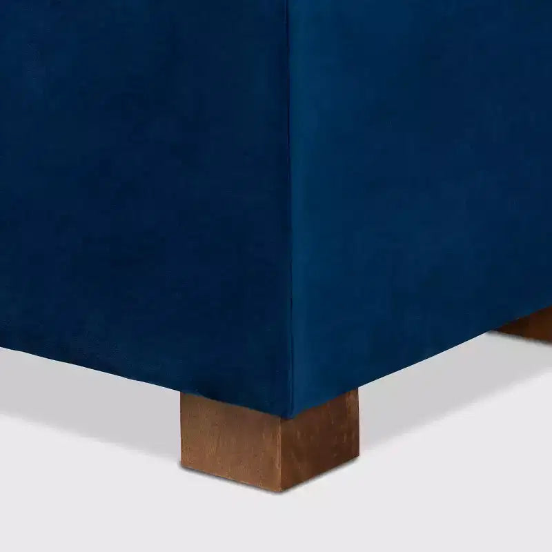 Roanoke Velvet Upholstered Grid Tufted Storage Ottoman Bench - Baxton Studio
