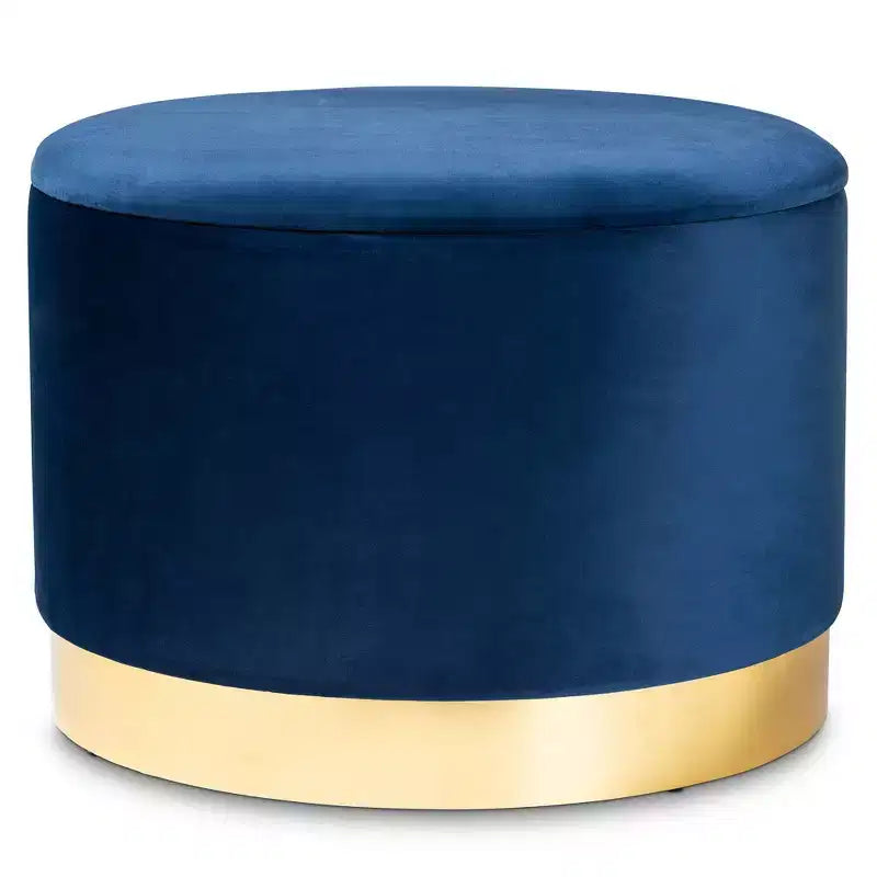 Marisa Velvet Upholstered Storage Ottoman - Baxton Studio