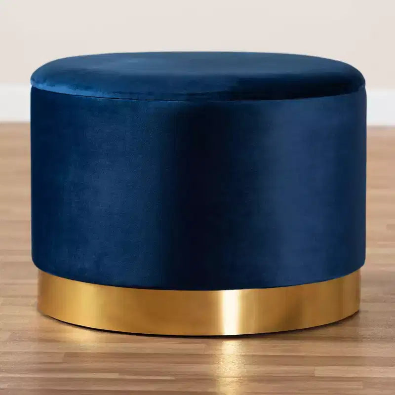 Marisa Velvet Upholstered Storage Ottoman - Baxton Studio