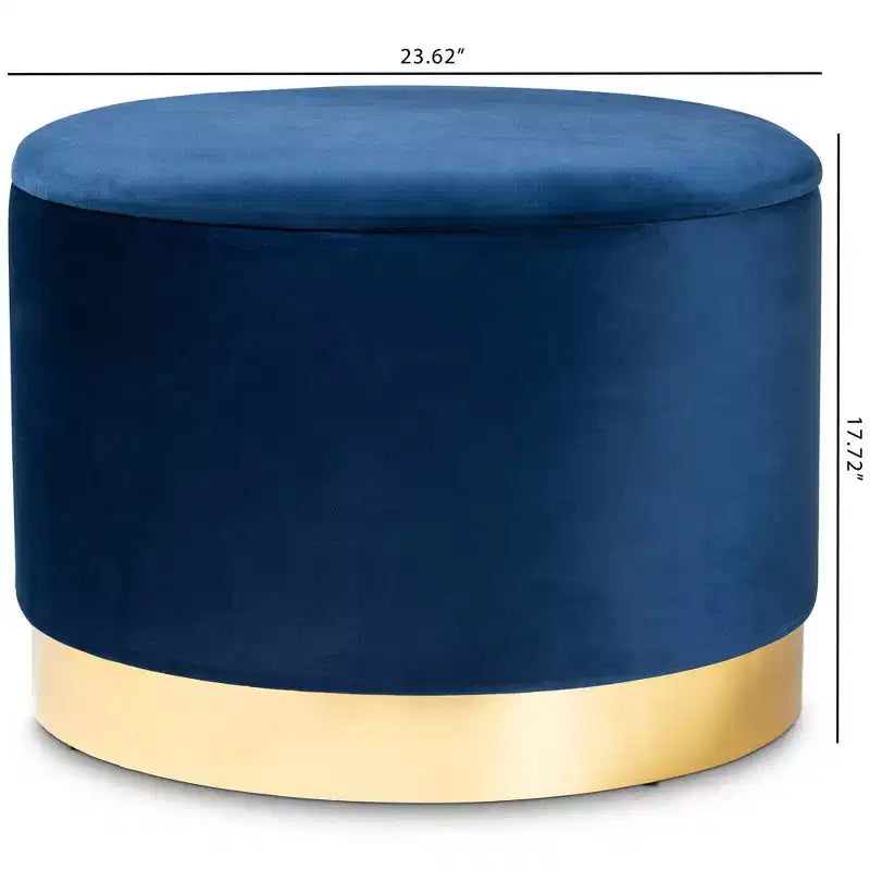 Marisa Velvet Upholstered Storage Ottoman - Baxton Studio