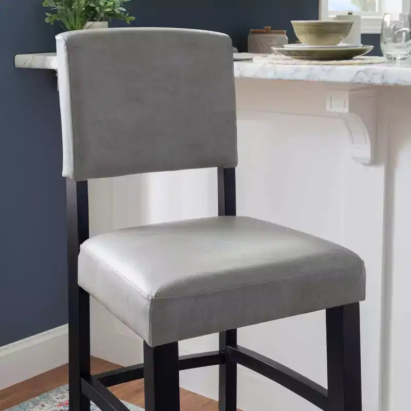 Tabouret de bar rembourré Morocco - Similicuir, Structure en bois d'hévéa, Hauteur d'assise 76 cm, 102 kg