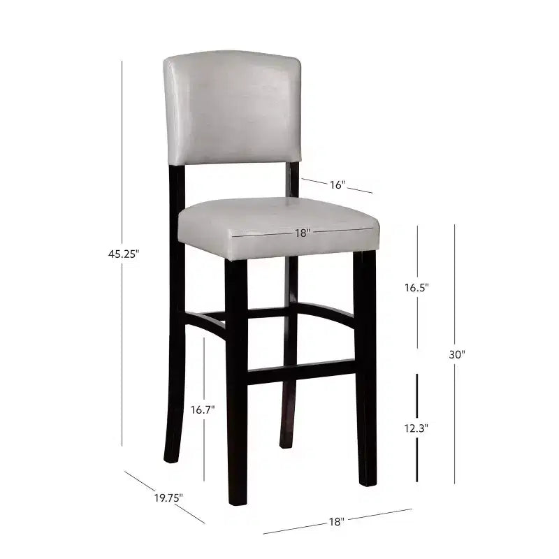 Tabouret de bar rembourré Morocco - Similicuir, Structure en bois d'hévéa, Hauteur d'assise 76 cm, 102 kg