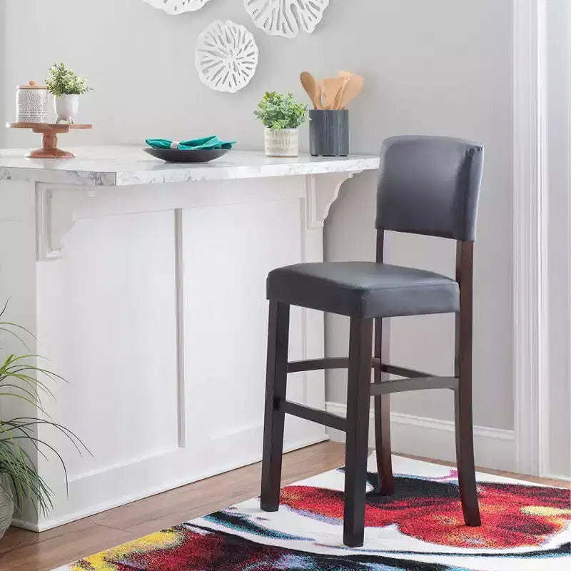 Tabouret de bar rembourré Morocco - Similicuir, Structure en bois d'hévéa, Hauteur d'assise 76 cm, 102 kg