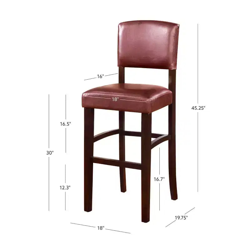 Tabouret de bar rembourré Morocco - Similicuir, Structure en bois d'hévéa, Hauteur d'assise 76 cm, 102 kg
