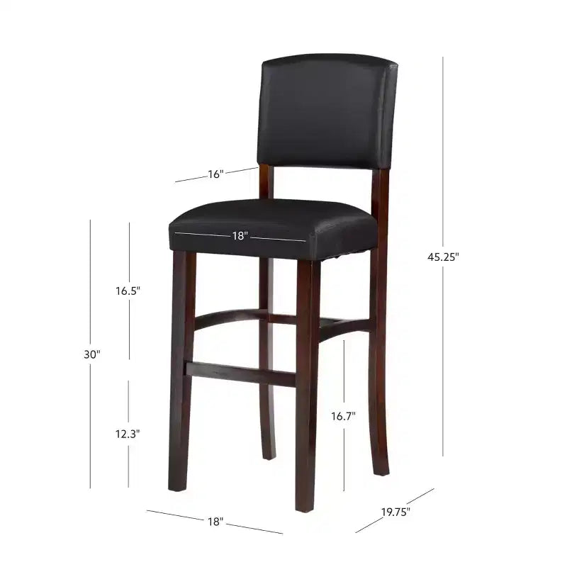 Tabouret de bar rembourré Morocco - Similicuir, Structure en bois d'hévéa, Hauteur d'assise 76 cm, 102 kg