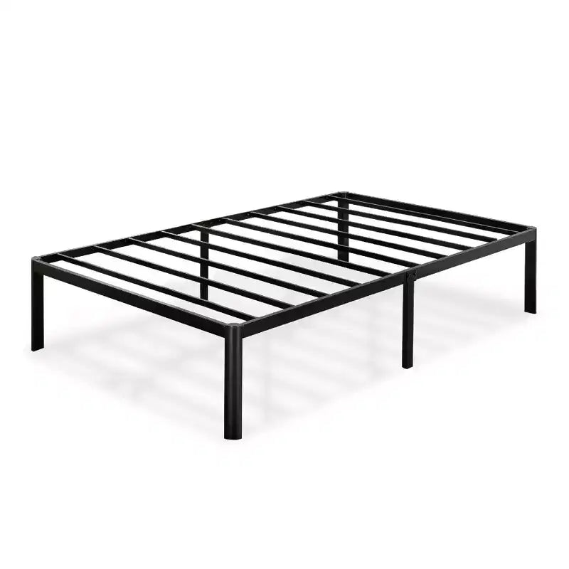 16 Van Metal Platform Bed Frame with Steel Slat Support Black - Zinus