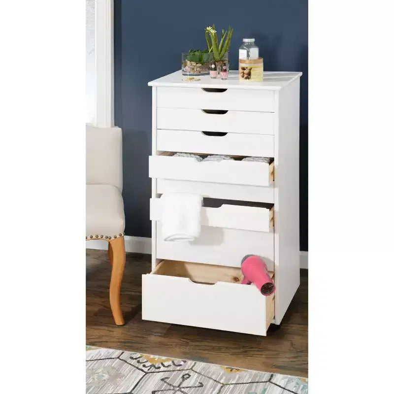Cary 8 Drawer Rolling Storage Cart - Linon