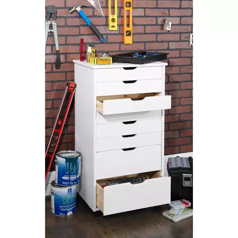 Cary 8 Drawer Rolling Storage Cart - Linon