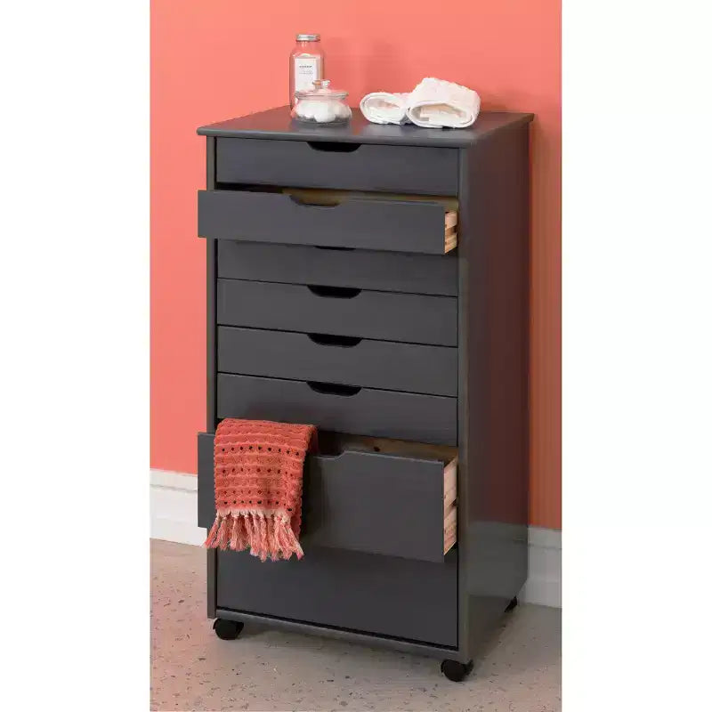 Cary 8 Drawer Rolling Storage Cart - Linon