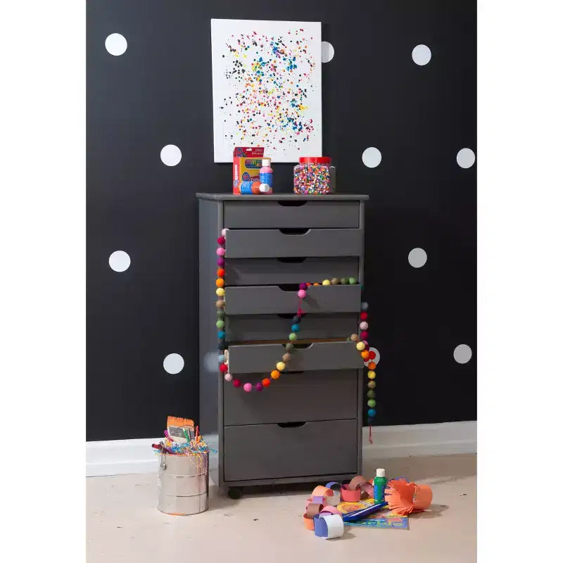 Cary 8 Drawer Rolling Storage Cart - Linon