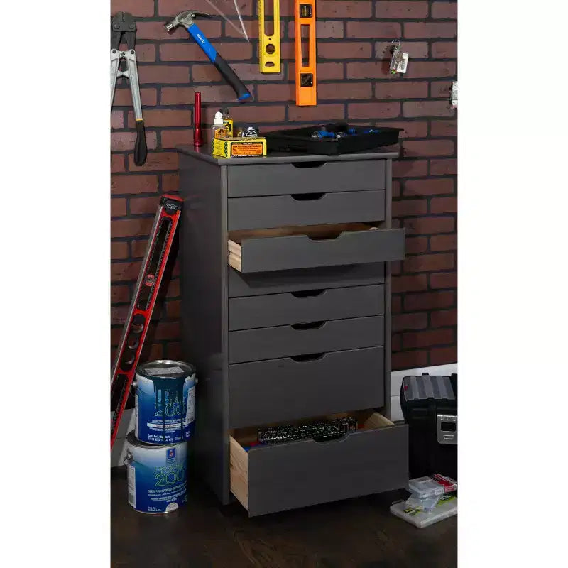 Cary 8 Drawer Rolling Storage Cart - Linon
