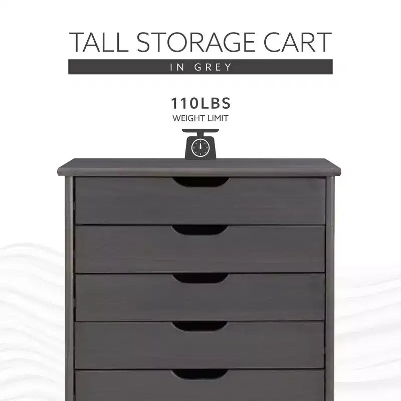 Cary 8 Drawer Rolling Storage Cart - Linon