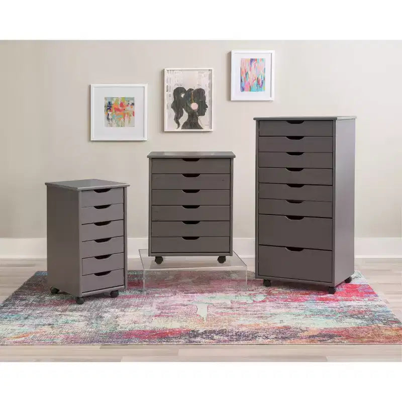 Cary 8 Drawer Rolling Storage Cart - Linon