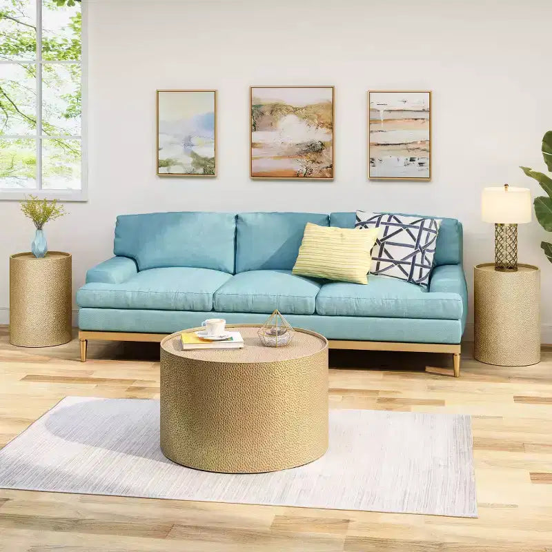 3pc Braeburn Modern Round Iron Accent Table Set - Christopher Knight Home