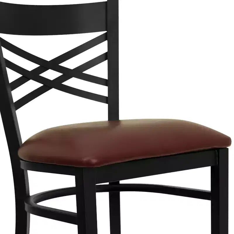 Flash Furniture Black ''X'' Back Metal Restaurant Barstool