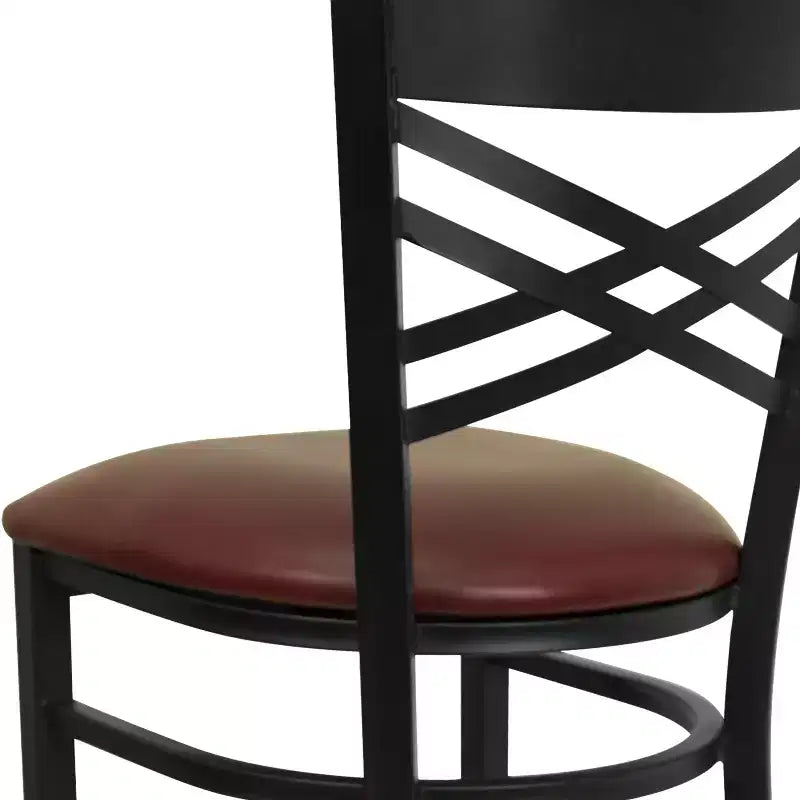 Flash Furniture Black ''X'' Back Metal Restaurant Barstool