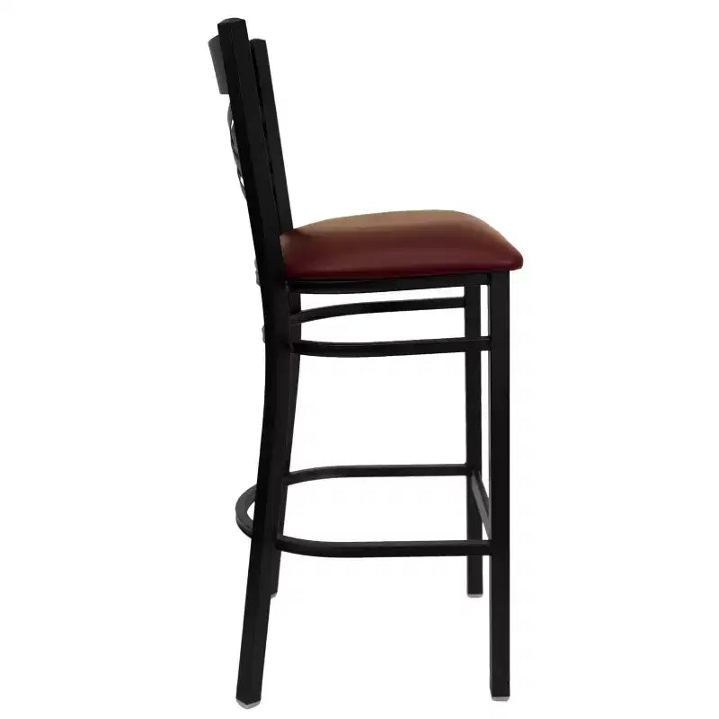 Flash Furniture Black ''X'' Back Metal Restaurant Barstool