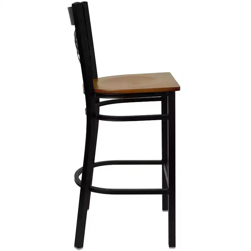 Flash Furniture Black ''X'' Back Metal Restaurant Barstool