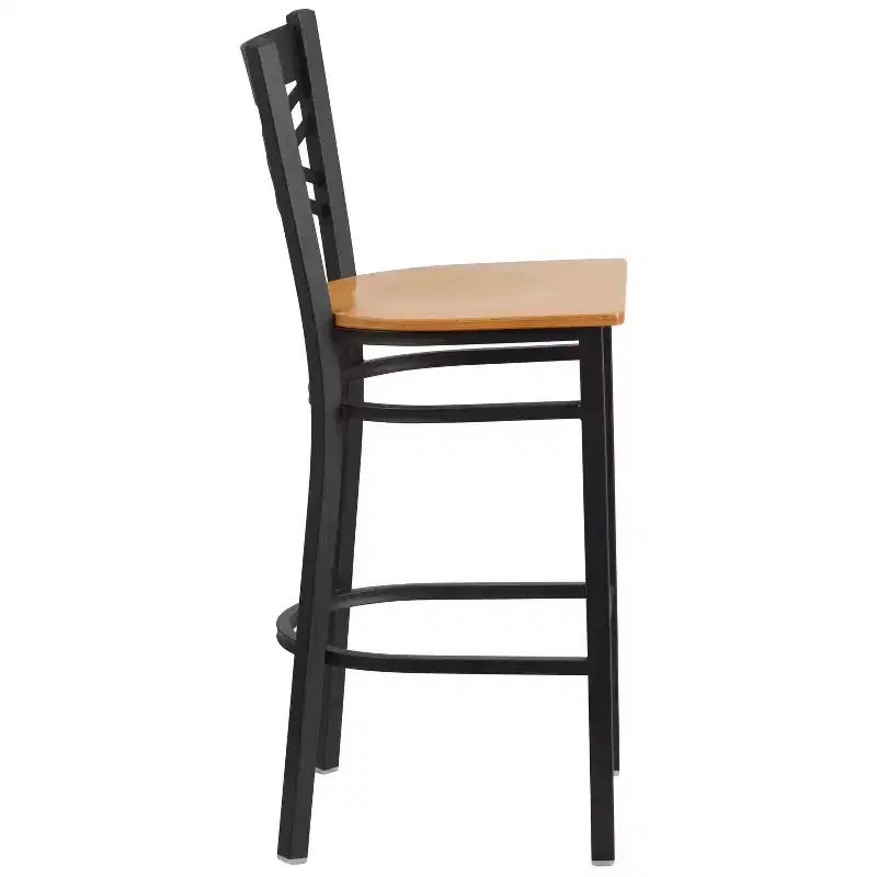 Flash Furniture Black ''X'' Back Metal Restaurant Barstool