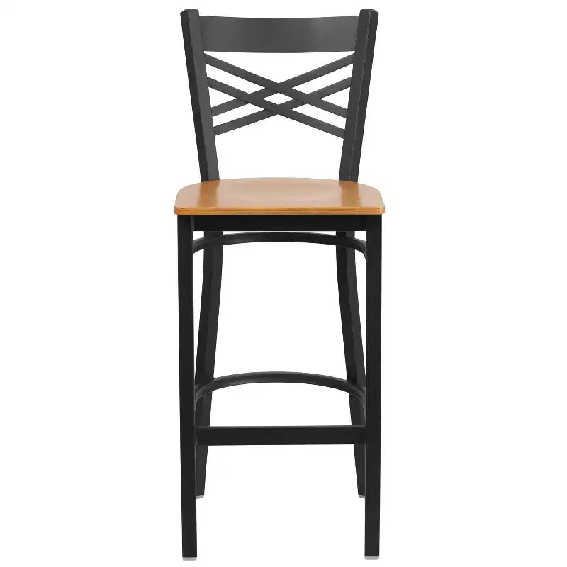 Flash Furniture Black ''X'' Back Metal Restaurant Barstool