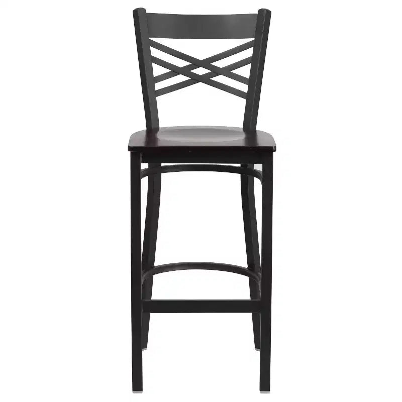 Flash Furniture Black ''X'' Back Metal Restaurant Barstool