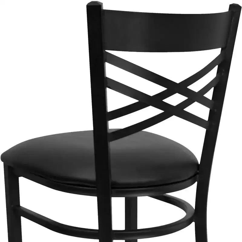 Flash Furniture Black ''X'' Back Metal Restaurant Barstool