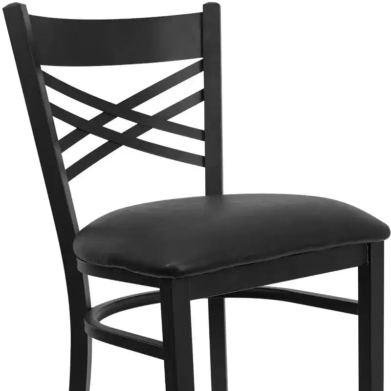 Flash Furniture Black ''X'' Back Metal Restaurant Barstool